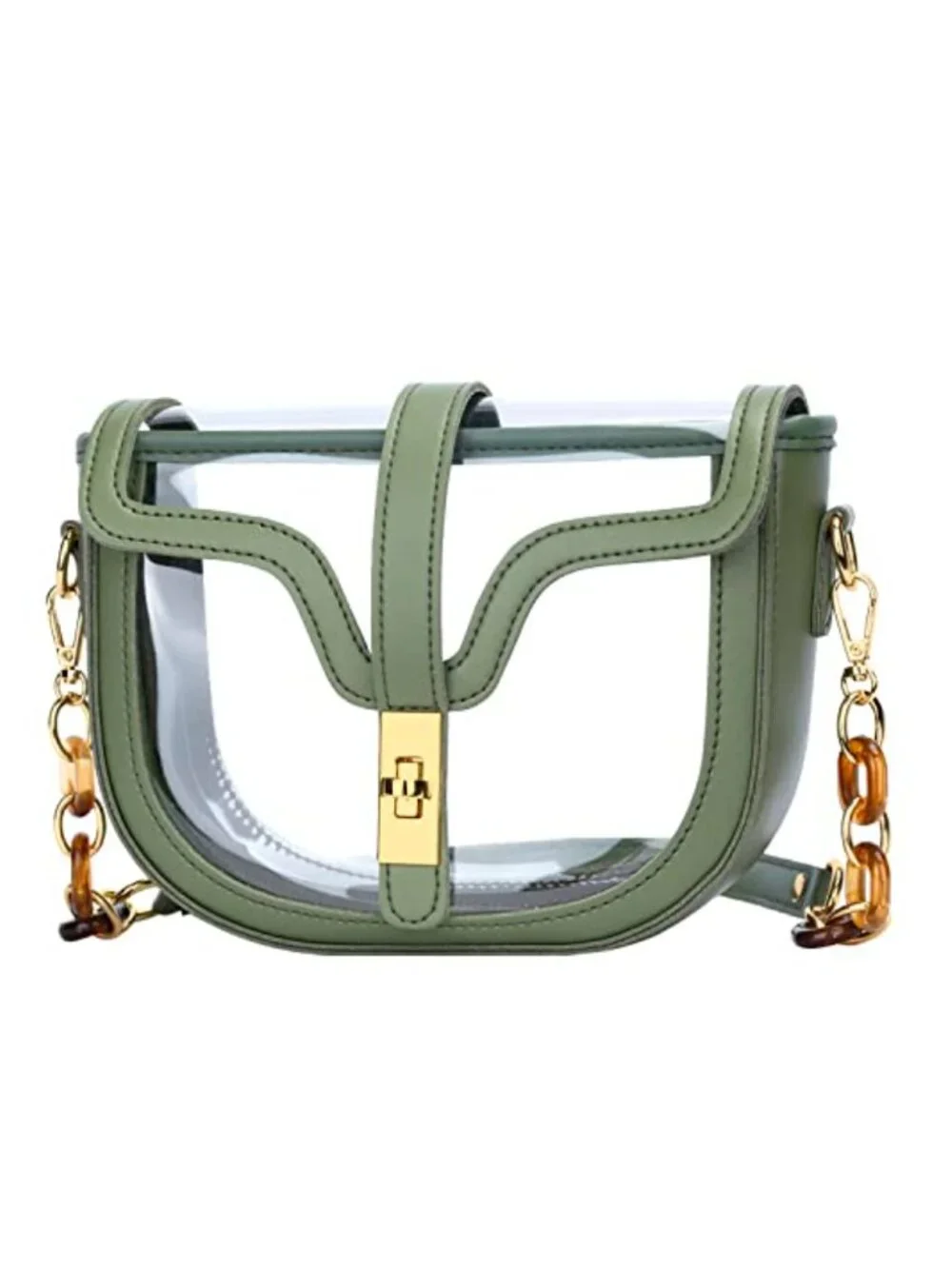Clear PVC Crossbody Purse Stadium Approved Vegan Leather